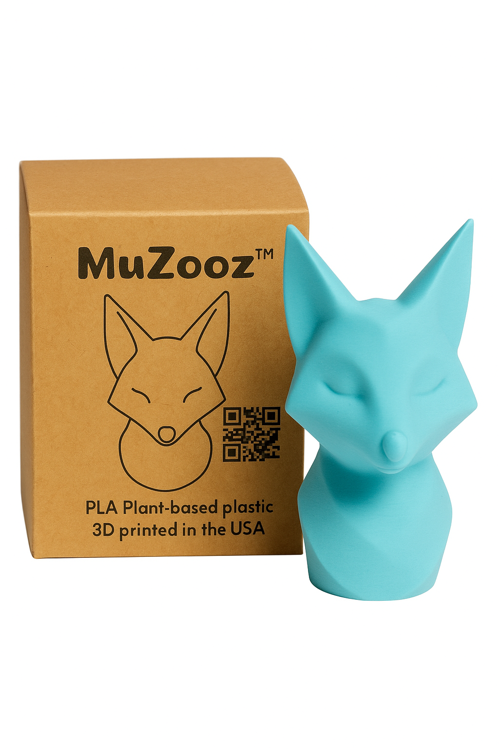 MuZooz™ 3D-Printed Fox Bust Music Shaker – Eco-Friendly PLA Sculpture