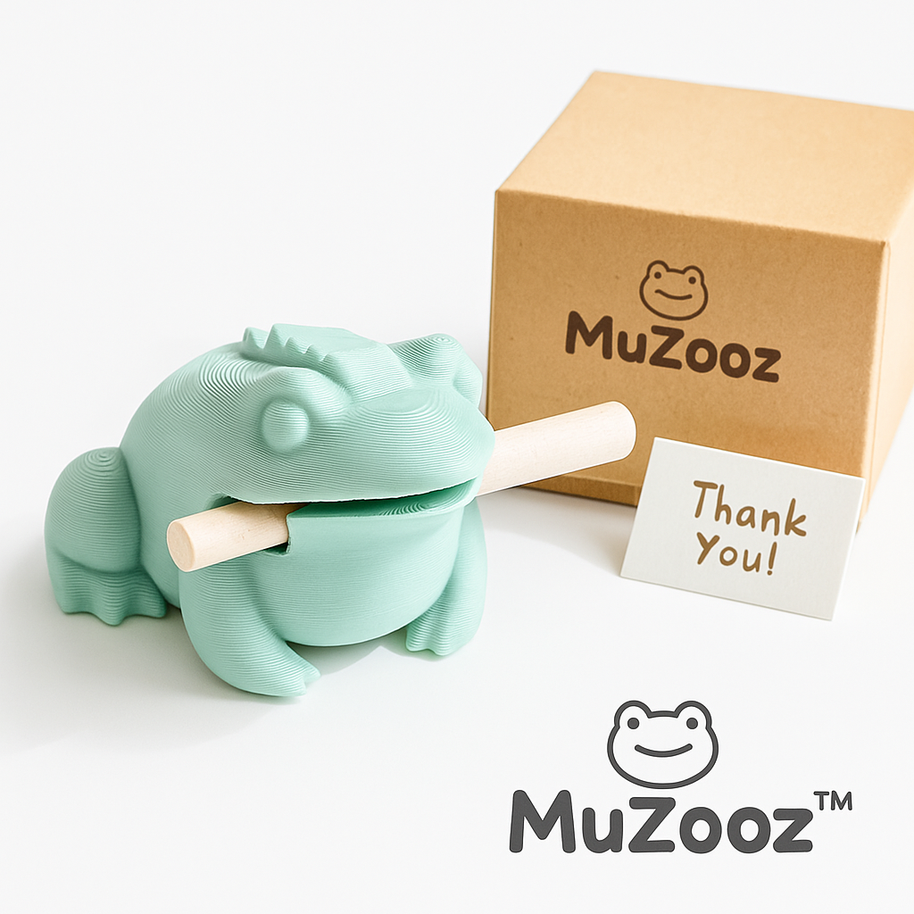 3D Printed Frog Guiro – Musical Animal Rhythm Toy | Handmade by MuZooz™